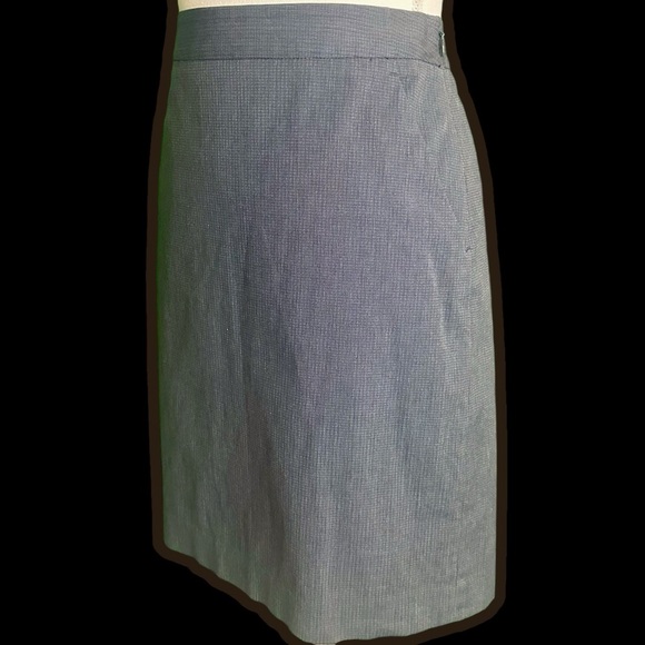 Theory Vintage ‘Lilous/Infinite’ Gray Micro Striped Pocketed Pencil Skirt Size 4 - Picture 13 of 14